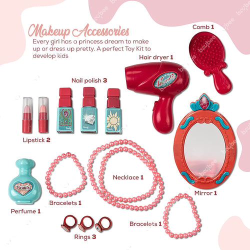 Baybee 3 in 1 Kids Beauty Makeup Kit Set Toys for Girls, Convertible Dressing Table & Suitcase BAYBEE