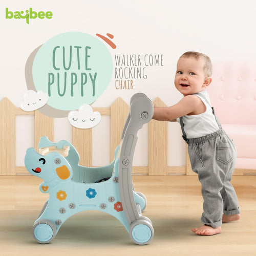 Baybee 3 in 1 Puppy Baby Rocking Chair for Kids | Baby Rocker Rider Toy for Kids with Food Tray, Seat Belt & Backrest BAYBEE