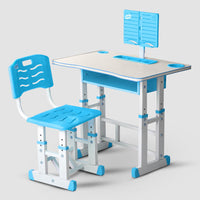 BAYBEE Multipurpose Kids Study Table for Students with Chair, 3 Height Adjustable Table, Storage Space, Book Holders, Bottle & Pen Holders | Reading & Writing Study Table for Kids 3 to 12 Years