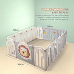 Baybee Lion Kids Playpen for Babies Foldable Baby Play Area Indoor Setup (16 Panels) BAYBEE