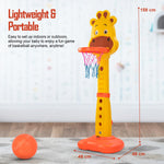 Baybee 4 in 1 Basketball for Kids with 6 Height Adjustable Stand, Basketball Hoop & Ring | Kids Basket Ball Set at Home | Preschool Kids Play Area Indoor & Outdoor for Kids Age 3+ Years