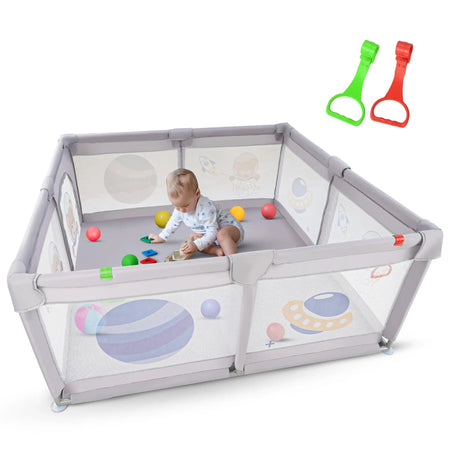 Baybee Kids Playards Playpen for Babies, Smart Folding & Portable Baby Activity with Safety Lock & Pull Rings - (180*150CM) BAYBEE