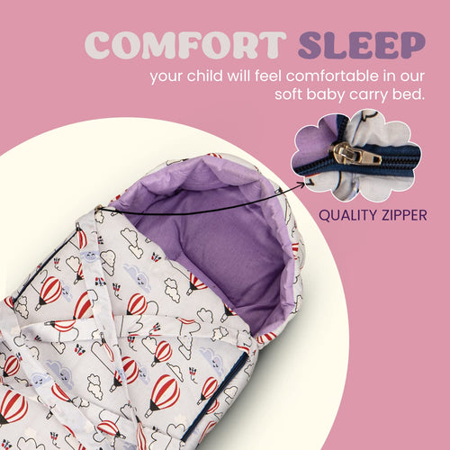 BAYBEE Freya Luxury Casey Sleeping Carry Bag, Cotton Baby Bed Cum Carry Bed, Printed Baby Sleeping Bag for Kids-Infant Portable Bassinet BAYBEE
