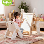 Baybee 2-in-1 Convertible Drawing & Writing Table for Kids Study Table with Whiteboard, Storage & Ergonomic Chair Baybee India