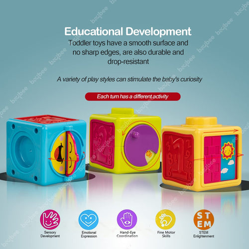 Baybee Nesting Cubes with Alphabets Stacking Block Cubes Puzzles Toys for Baby BAYBEE