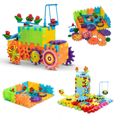 Baybee 81 Pcs Gear Building Interlocking Blocks Stacking Construction for Kids. BAYBEE