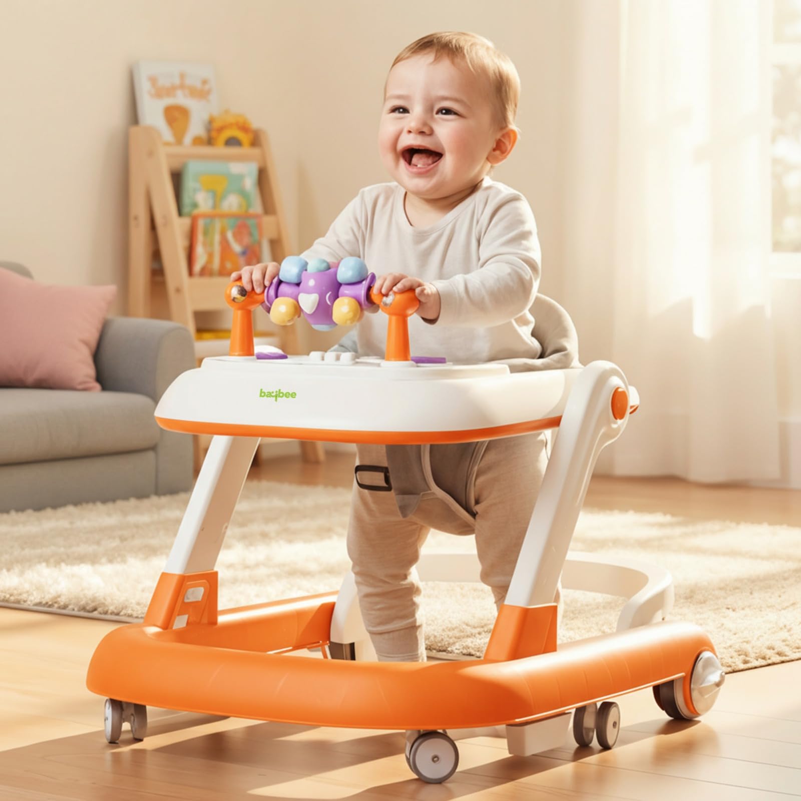 Baybee 2-in-1 Convertible Baby Walker with Musical Toy Bar & Safety Stopper