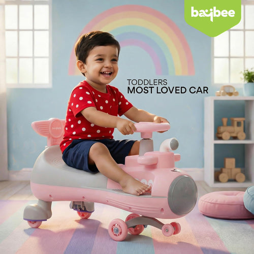 Baybee Diver Baby Swing Cars for Kids Twister Ride on Kids Car with RGB Lights - Baybee India
