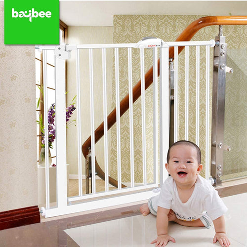 Baybee Auto Close Baby Safety Gate Extension, Extra Tall Durable Baby Gate Extension Fence Barrier Dog Gate (White - L30 x H77 CM) BAYBEE