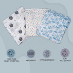 New Born Baby Cotton Muslin Swaddle Wrapper Blanket - Magical Space   (Pack of 5)