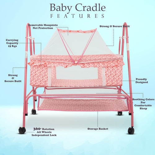 BAYBEE Arise Baby Swing Cradle for Baby with Mosquito Net, Palna Jhula for Baby BAYBEE