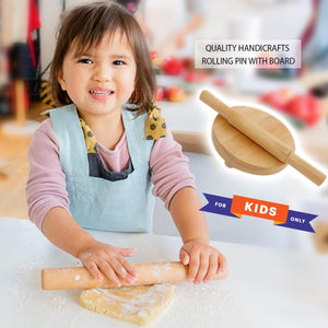 baybee wooden roti roller/rolling pin board for kids chapati maker for toddlers