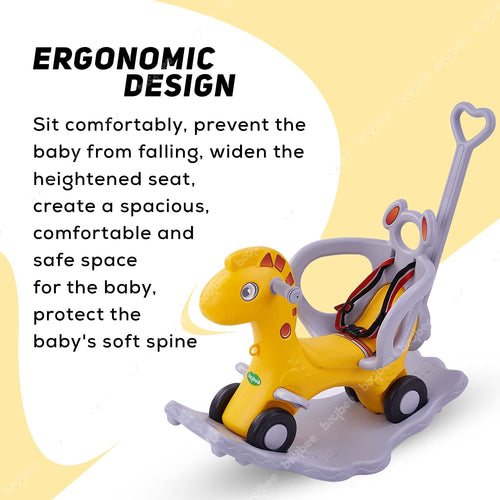 Baybee 3 in 1 Baby Horse Rider Ride on Toy Car for Kids, Baby Rocking Chair Ride on Push Car with Push Handle BAYBEE