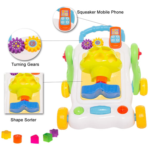 BAYBEE 2 in 1 Sit-to-Stand Learning Push and Pull Activity Walker for Baby, 1 Year BAYBEE