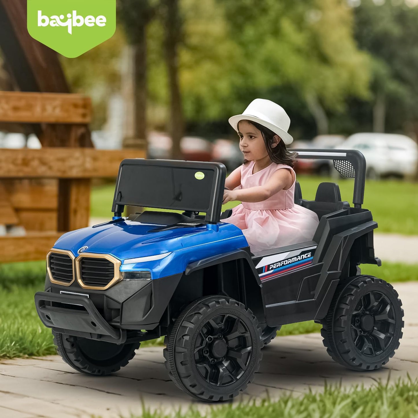 Baybee Alfton Pro Battery Operated Jeep for Kids, Ride on Toy Kids Car with RGB Lights &amp; Music,Rechargeable Electric Jeep Car for Kids to Drive 2 to 6 Years