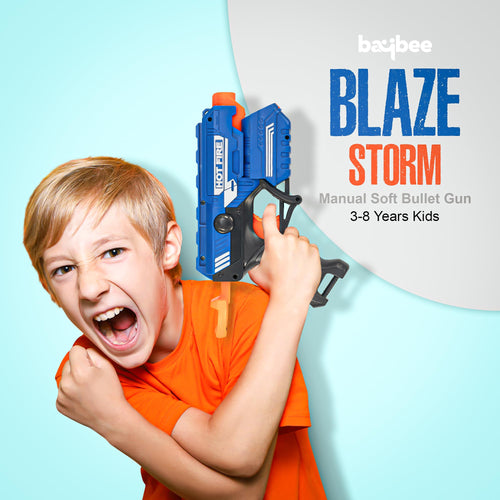 Baybee Funbee Musical Gun Toys for Kids, Toy Gun with Moving Gears, Music & Led Light |Battle Fight Game Toys for Kids |Fun Target Shooting Gun | Toy Guns for Kids Boys 2+ Years (Foam Gun) BAYBEE