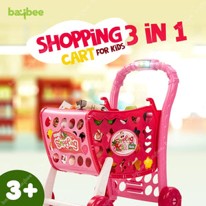Baybee 3 in1 Supermarket Shopping Cart for Kids with Sound, Light