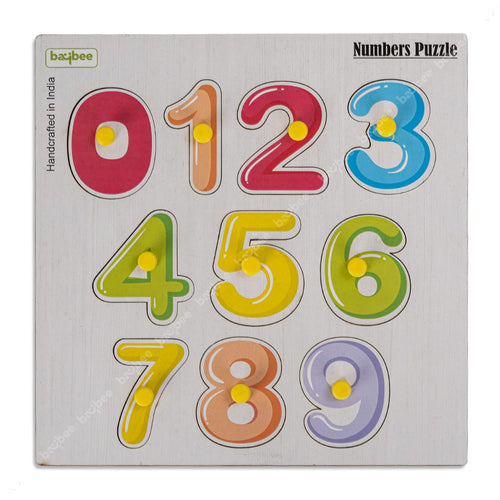 Baybee Wooden Numbers Puzzles Game for Kids Toys 0-9 Number Peg Brain Games Puzzle for Kids BAYBEE