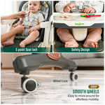 Baybee 3 in 1 High Chair with Removable Food & Toy Tray, 4 Level Height Adjustment Baybee India
