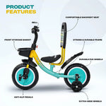 Baybee Velix Trike Cycle for Kids Smart Balanced Baby Tricycle with Backrest & Storage BAYBEE