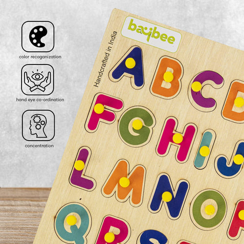 Baybee Wooden English Alphabets Puzzle Games for Kids Toys BAYBEE