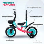 Baybee Velix Trike Cycle for Kids Smart Balanced Baby Tricycle with Backrest & Storage BAYBEE