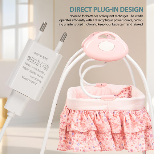 BAYBEE Bella Electric Swing Cradle for Baby, Automatic Baby Swings with 6 Speed Adjustment, Mosquito Net, Music & Remote | Cradle Jhula for Baby | Baby Swing for 0 to 12 Months Boy Girl BAYBEE