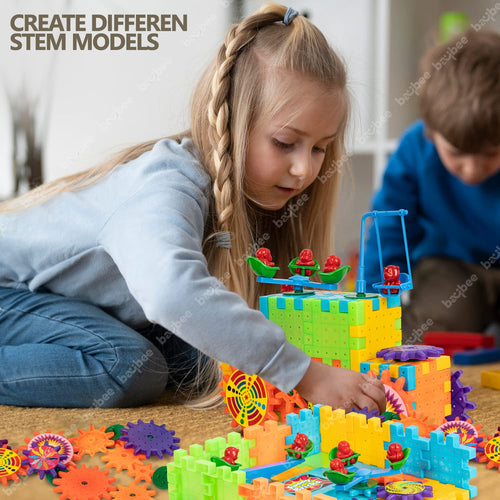 Baybee 81 Pcs Gear Building Interlocking Blocks Stacking Construction for Kids. BAYBEE