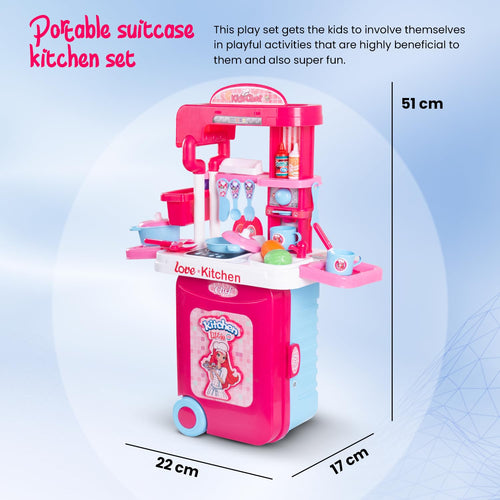 Baybee 3 in 1 Kitchen Set for Kids, Portable Pretend Play Little Chef Set Toys BAYBEE