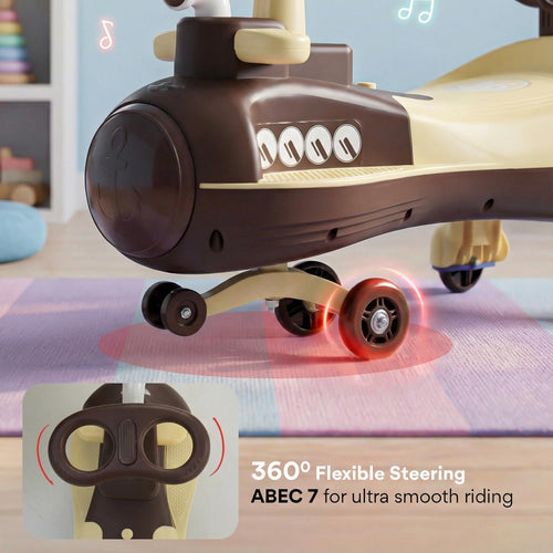 Baybee Diver Baby Swing Cars for Kids Twister Ride on Kids Car with RGB Lights - Baybee India