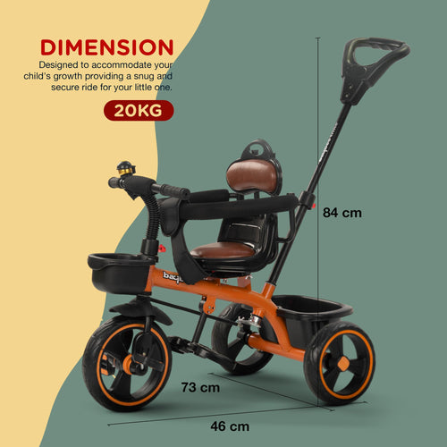 Baybee Albine 2 in 1 Baby Tricycle for Kids, Plug N Play Kids tricycle with Adjustable Parental Control BAYBEE