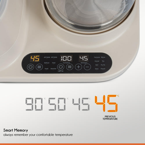 Baby Bottle Warmer & Sterilizer  with LCD Temperature Display, Smart & BPA Free Nipple BAYBEE