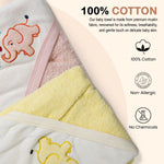 BAYBEE Pure Cotton Baby Terry Towel for New Born Babies, Washable Absorbent Soft Swaddle Wrapper for Baby (Pack of 2) BAYBEE
