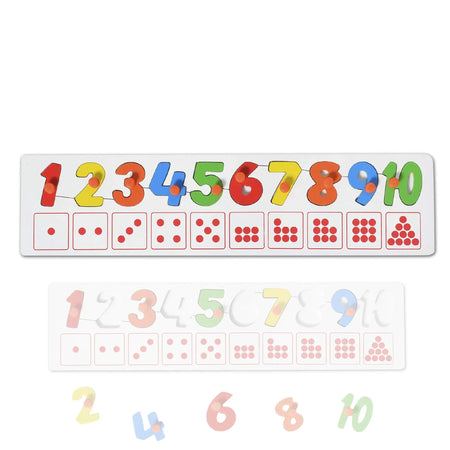 Baybee wooden number Puzzle with 1-10 Count match and colour learning educational board for kids BAYBEE