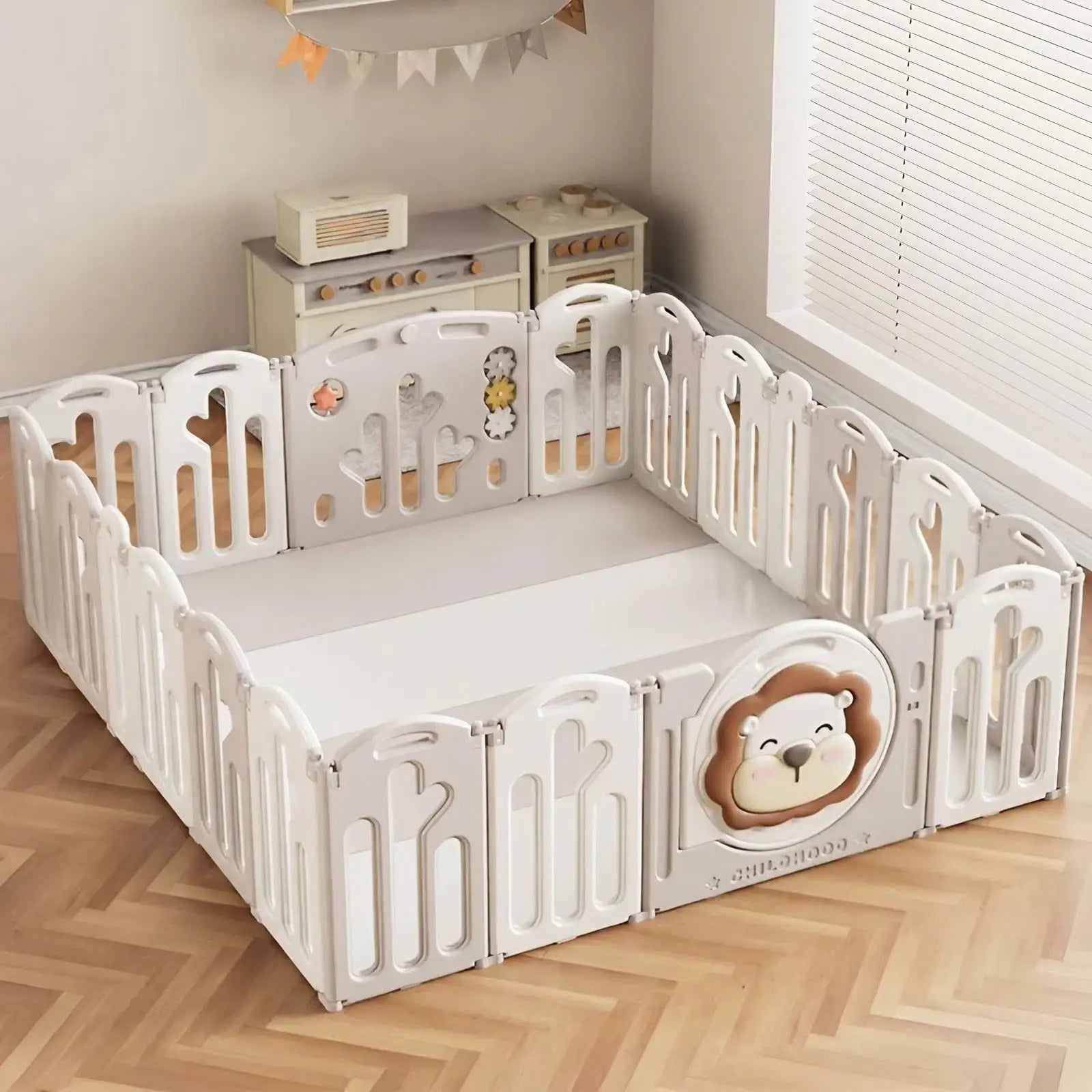Baybee Lion Kids Playpen for Babies  (20 Panels) Foldable Baby Play Area Indoor Setup