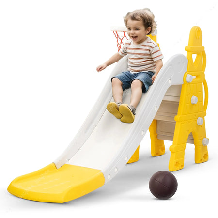 Baybee 2 in 1 Caste Sliders for Kids, Foldable Garden Kids Slider with Basketball Hook Baybee India