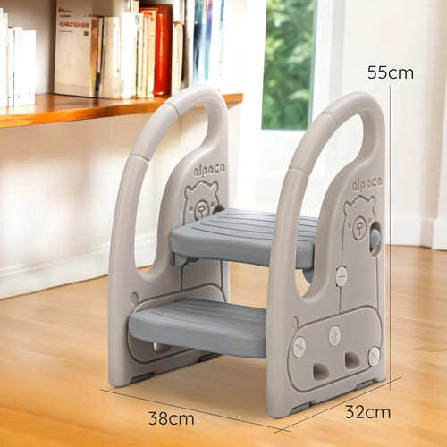 Baybee Toddler Step Stool for Kids | 2-Step Stepping Ladder with Handles | Anti-Slip Kids Step Stool for Kitchen & Bathroom | Potty Training Toilet Stool BAYBEE
