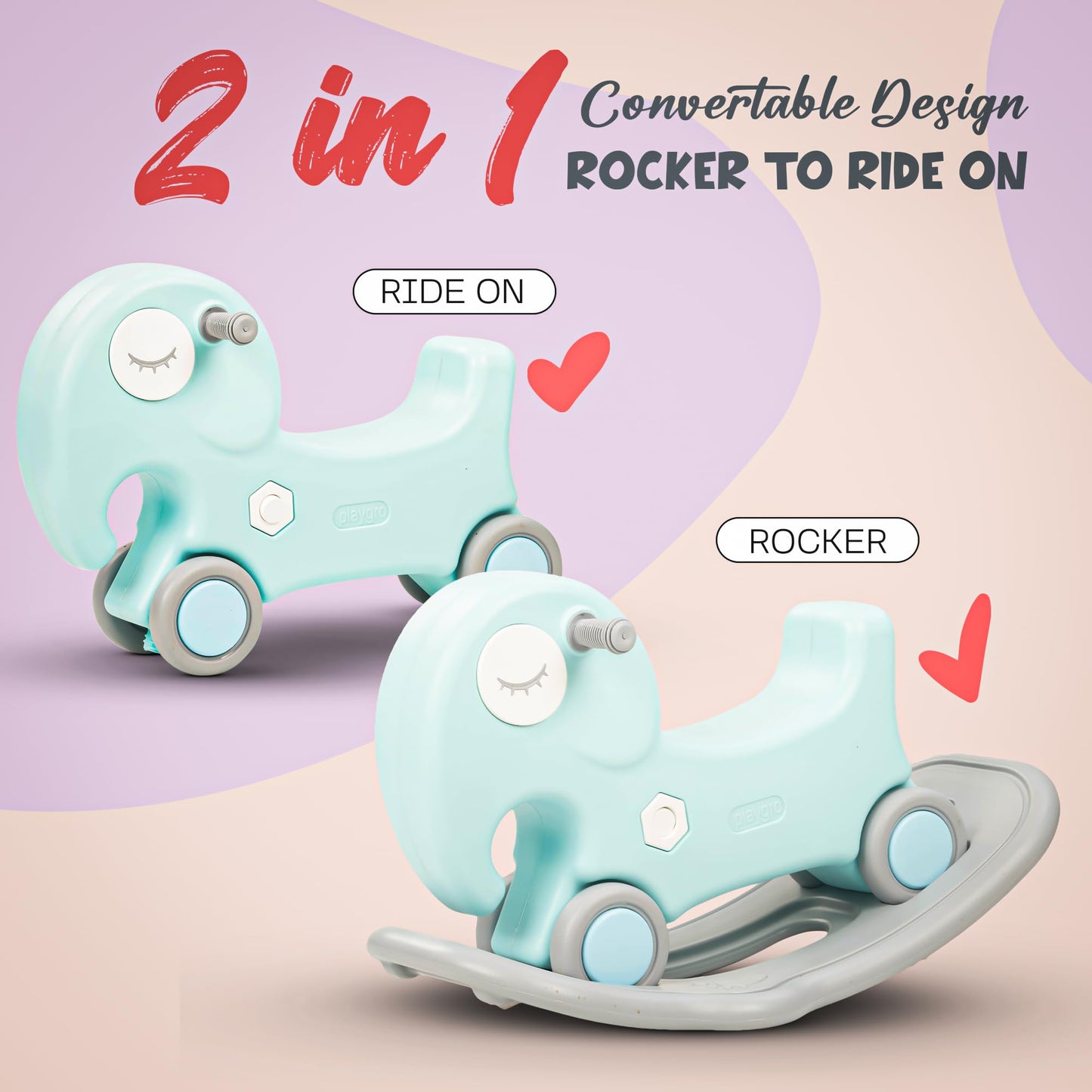 Baybee 2 in 1 Baby Horse Push Ride on Car with Rocker for Kids with An ...