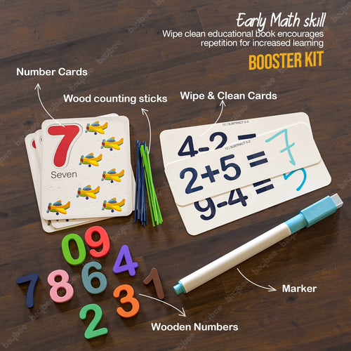 Baybee Wooden Learning Toys, Counting Sticks and Math Toys, Wipe and Clean Cards BAYBEE