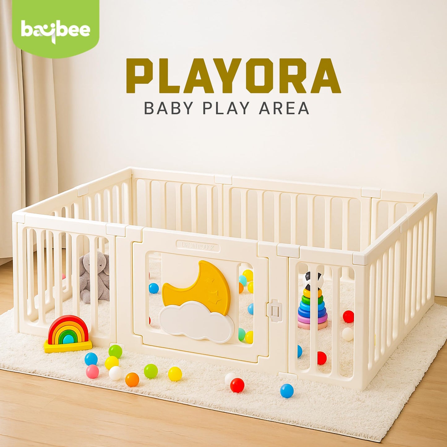 Baybee Playora Kids Playpen for Babies Baby Play Area Indoor Setup with Safety Door Lock BAYBEE