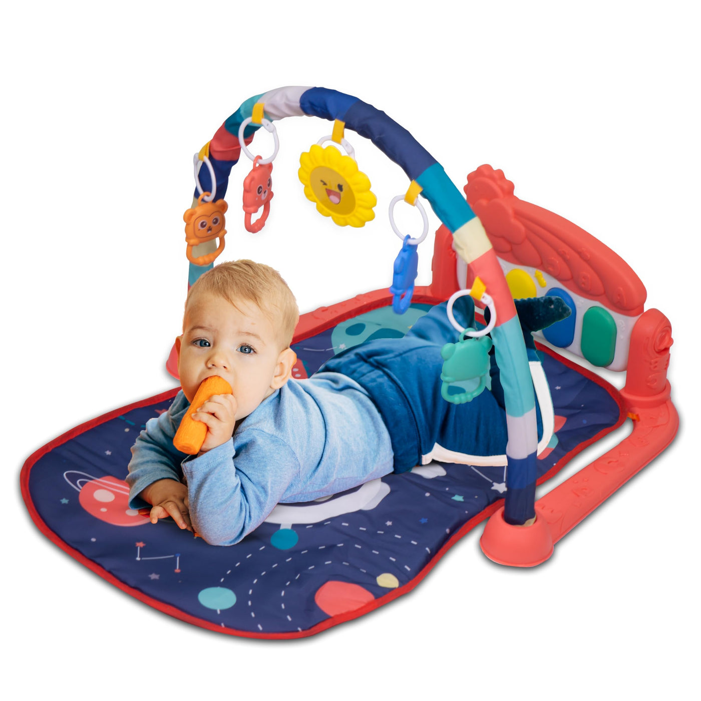 Baybee Universe Theme Kick Play Piano Playgym for Babies with Hanging Rattles Piano