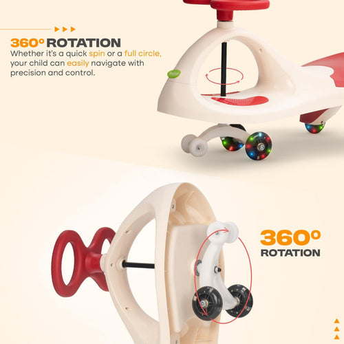 Baybee Glide Kids Magic Swing Car with 360° Steering, Music & PU LED Wheels | Magic Cars for Kids 3 to 8 Years Boys Girls BAYBEE