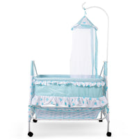 Baybee Fuffy Baby Swing Cradle for Newborn Baby with Mosquito Net, Storage & Wheels