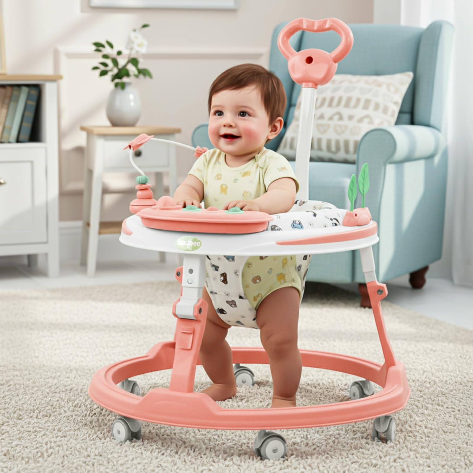 Baybee Breezy 2-in-1 Convertible Baby Walker for 6-18 Months with Rocking Mode