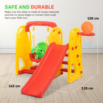 Baybee Jumbo Garden Swing & Slider for Kids | Plastic Baby Slide Cum Swing Combo with Baby Basket Ball Toy