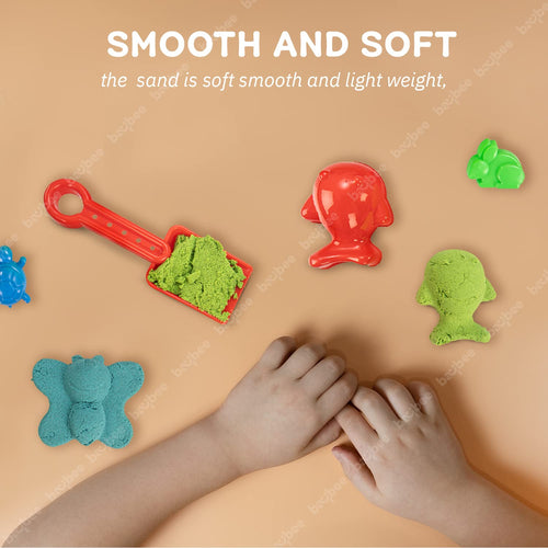 BAYBEE Creative Play Sand for Kids 1Kg, Moldable Magic Sand Dough Activity Toys Set, Sand Clay for Kids to Play BAYBEE