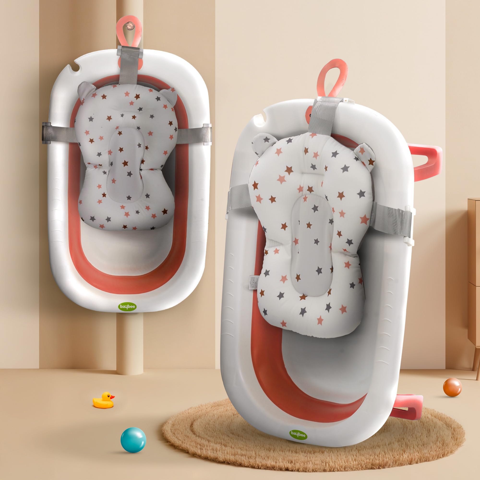 Baybee Bath Tub for Baby 0-5 Years, Foldable Bathtub for Kids with Anti-Skid Base