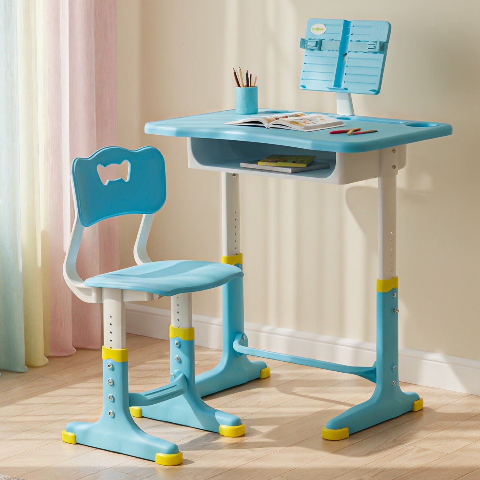 Baybee 2 in 1 Multi-Purpose Study Table for Kids, Writing & Block Fixing Double Side Table for Kids