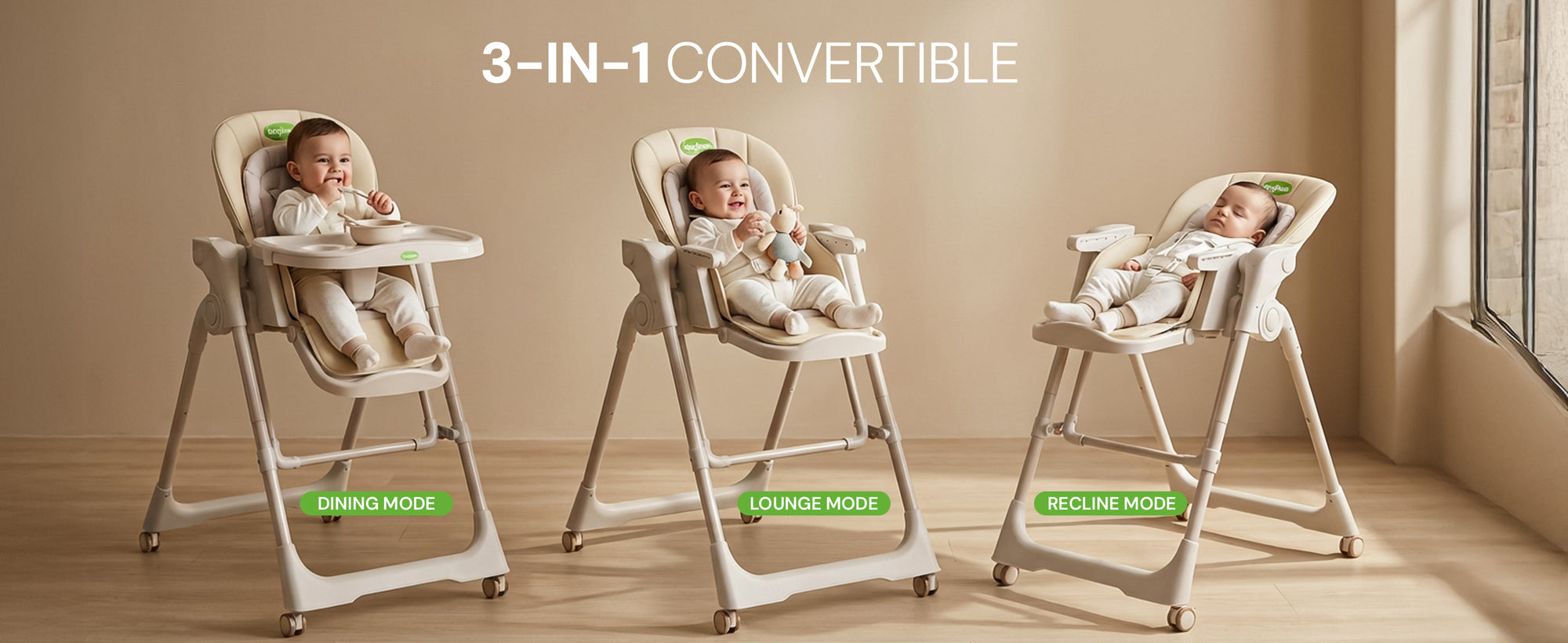 Baybee 3-in-1 Convertible High Chair for Baby — slide 1