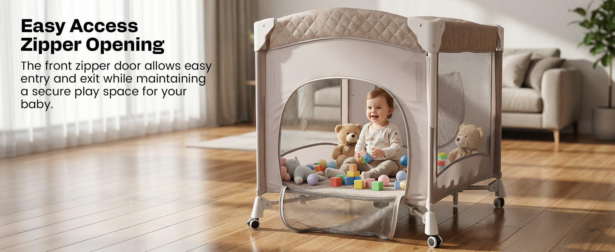 Baybee 3 IN 1 Baby Bedside Crib with Playpen for Babies — slide 2